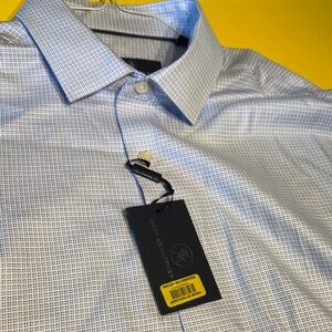 Hart Schaffner Marx Light Blue Patterned Dress Shirt